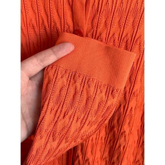 Pendleton Long Sleeve Button Front Knit Cardigan Sweater Orange Women's Size L - Picture 5 of 9